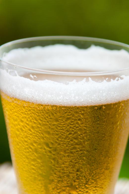 Beer glasses are often kept in a freezer until they're used, creating condensation once beer is poured in them.
