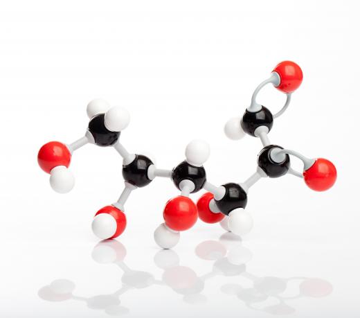 A molecule of glucose, which is broken down by an organism into carbon dioxide and water in a process called glucose oxidation.