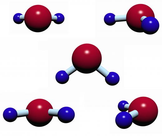 The makeup of water includes two hydrogen and one oxygen atoms.