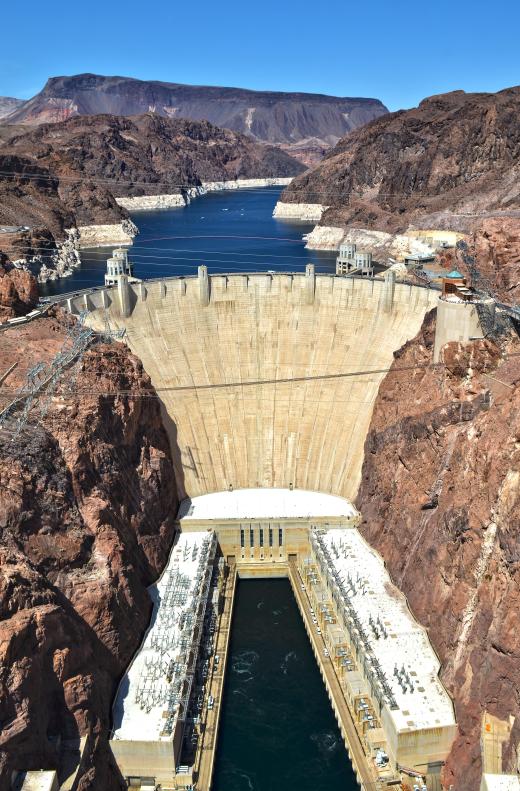 Hydroelectric power plants rely on the primary energy of moving water.