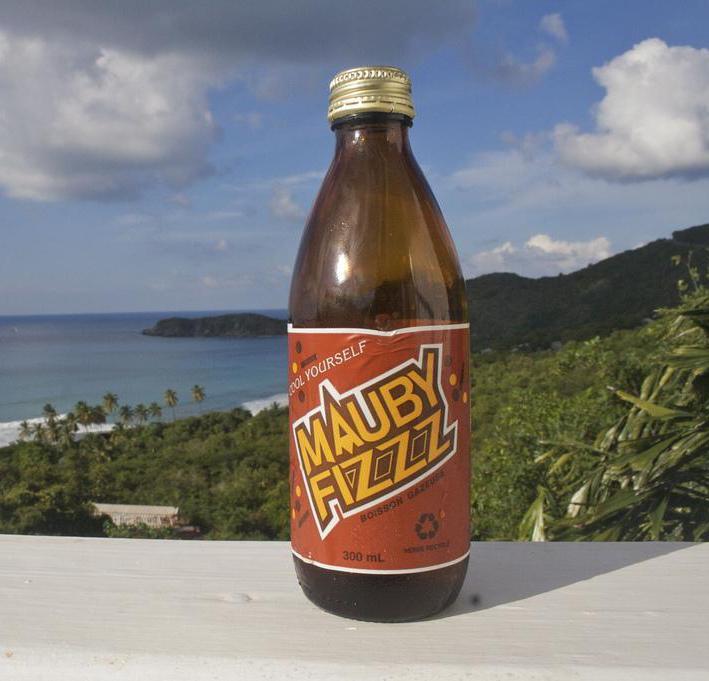Mauby Fizz, a type of carbonated drink.