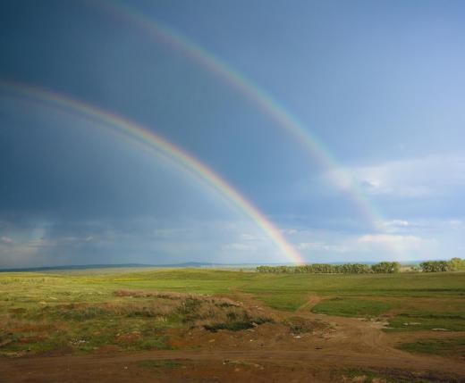 Major divisions of different wavelengths in light can be seen in the form of a rainbow.