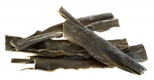 Kombu, a type of sea vegetable that contains iodine.