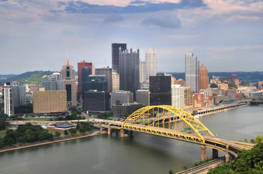 Pittsburgh is known for its many bridges, including several lift bridges.