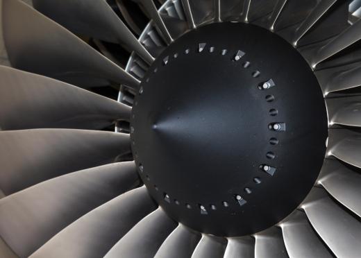 Combustion turbines are used in jet airplane engines to produce thrust.