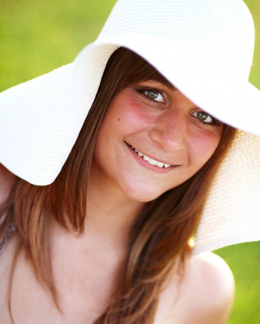 Wearing brimmed hats are helpful for protecting you from UV light.