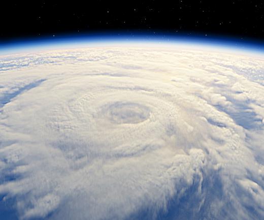 Tropical storm viewed from space.