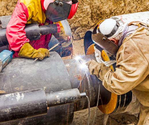 Stick welding uses a consumable electrode coated in flux to lay the bead.